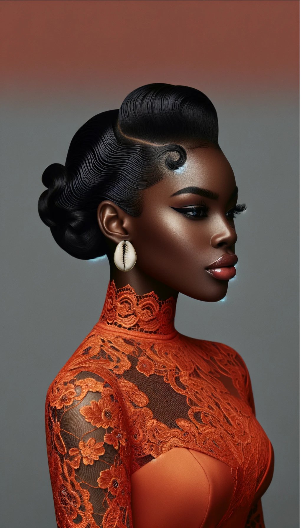 Cowry baako shell Stud Earring