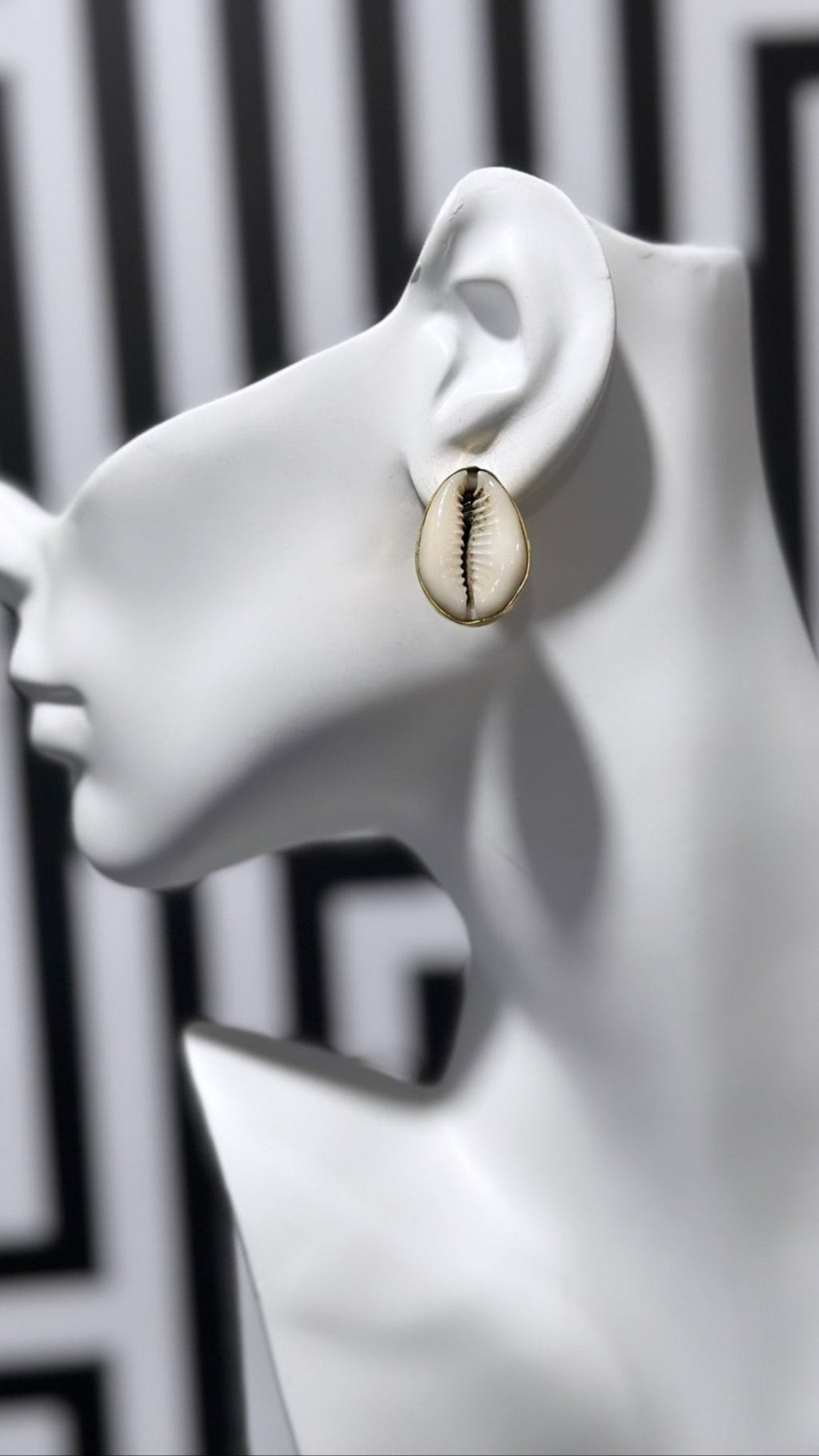 Cowry baako shell Stud Earring