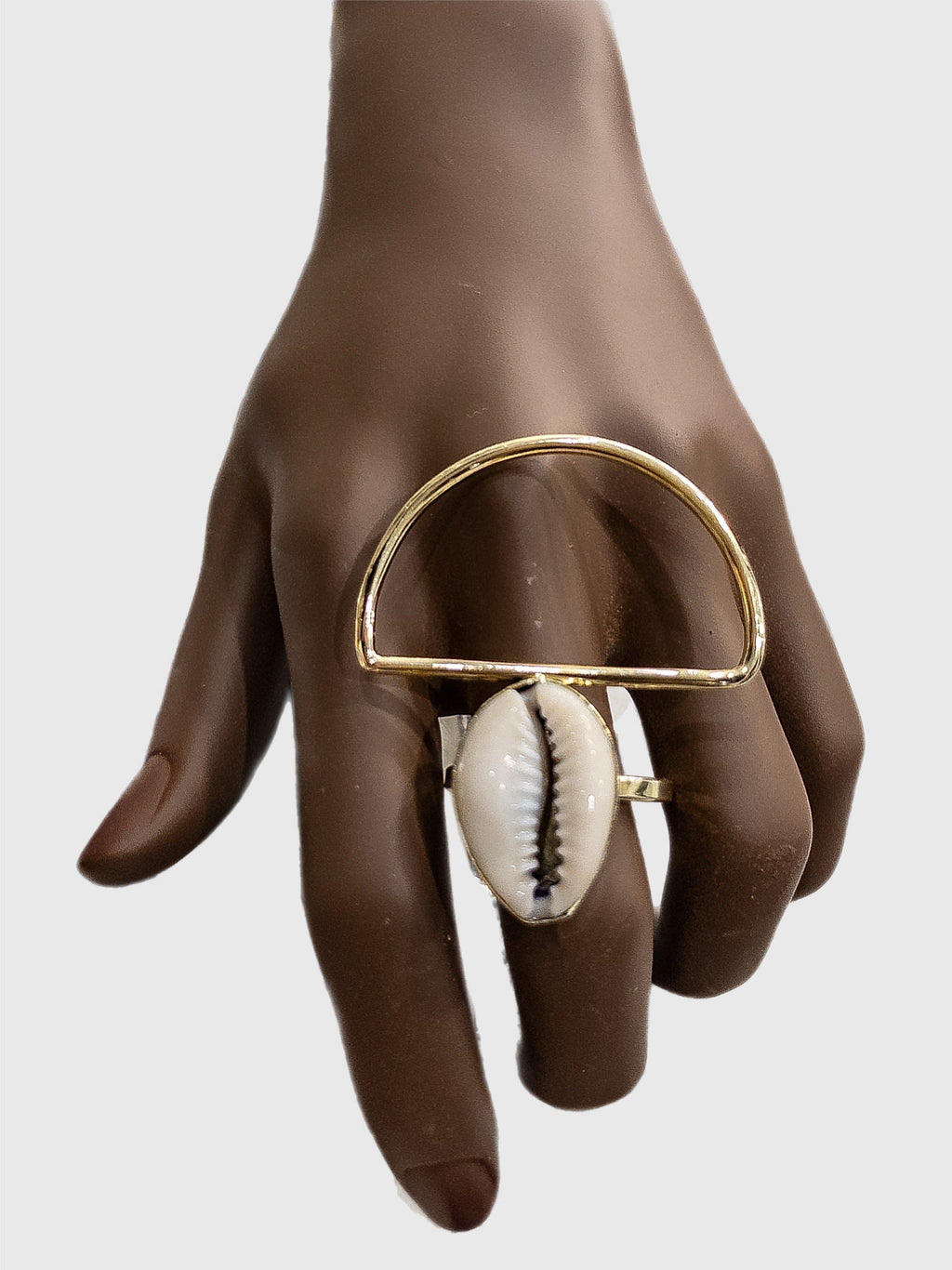 Cowry Crescent Statement Ring