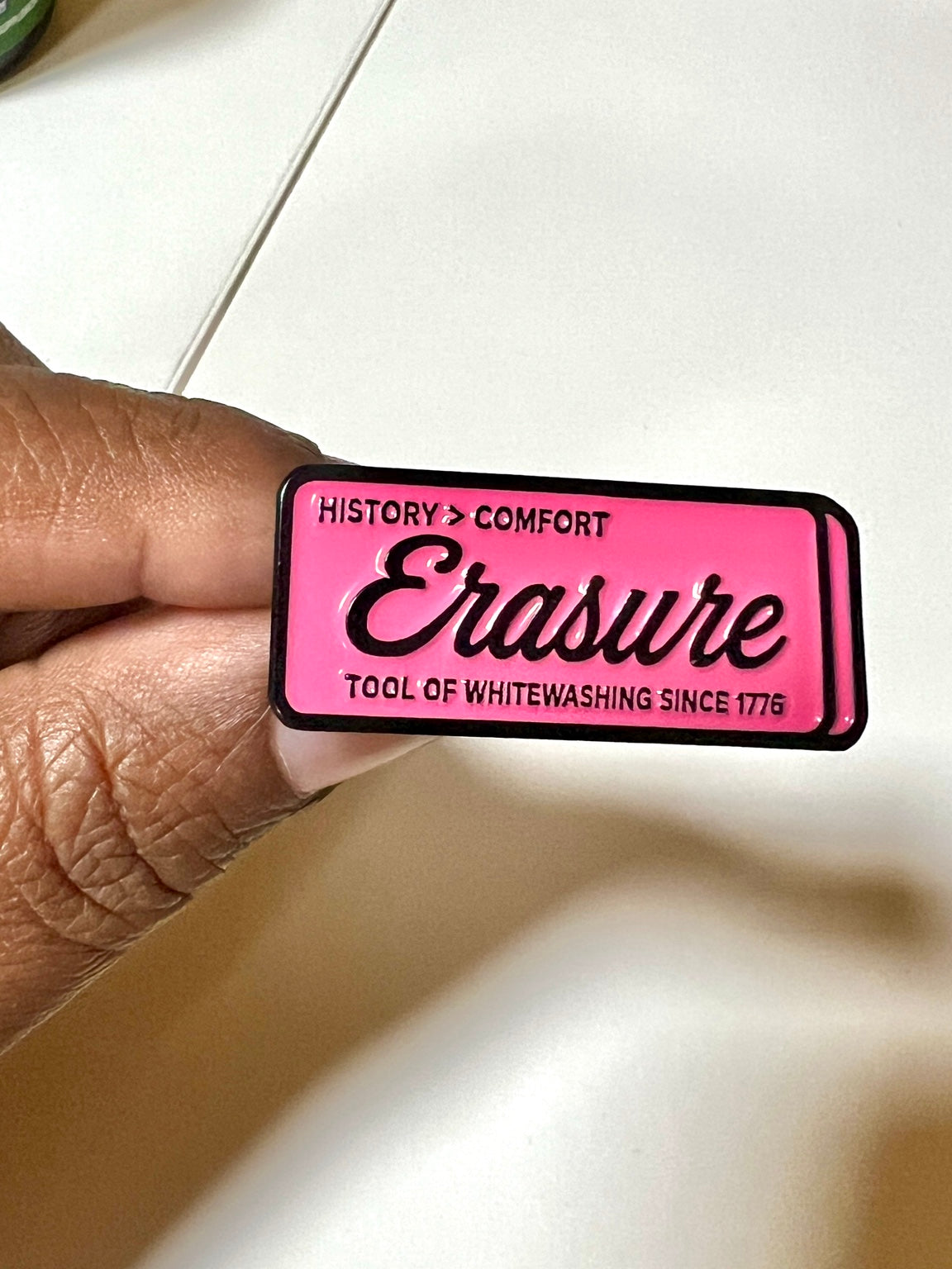 Erasure | History Over Comfort Enamel Pin