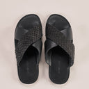 Pike Leather Sandal: Black on Black