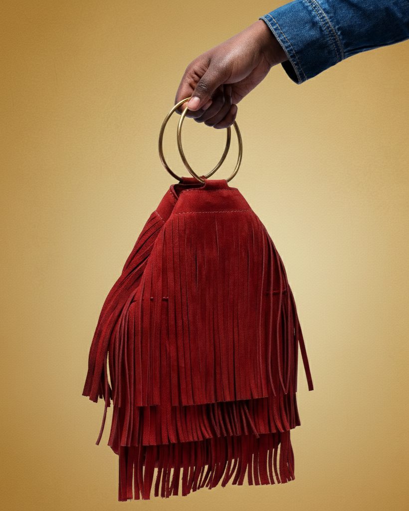 Flounce Suede Fringe Bag