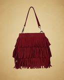 Fringe Bucket Suede Bag