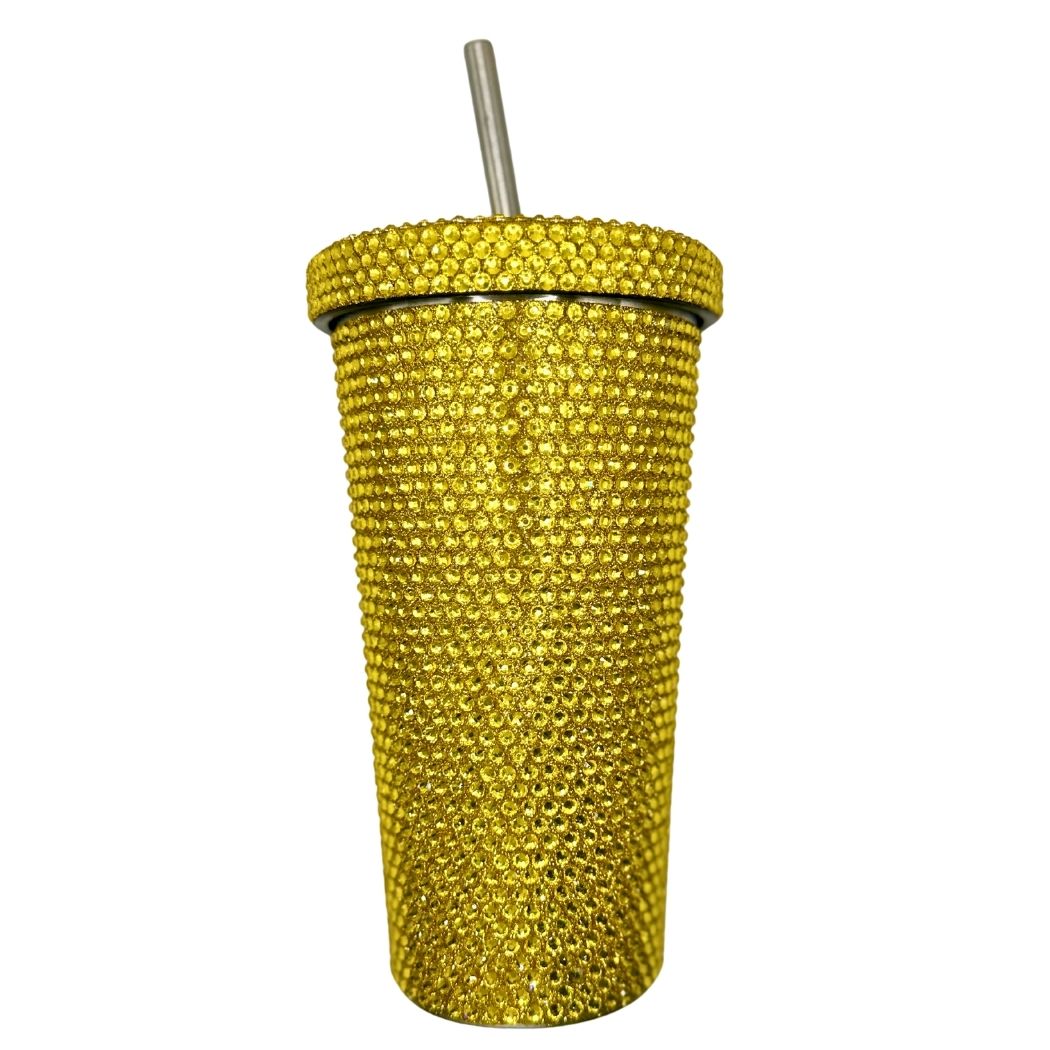 Gold Rhinestone Bling Tumbler