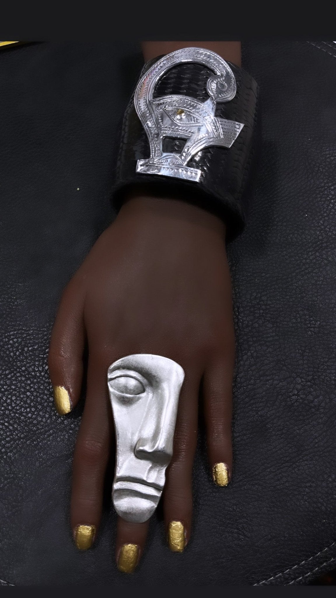 Half face Mask Statement Adjustable Ring