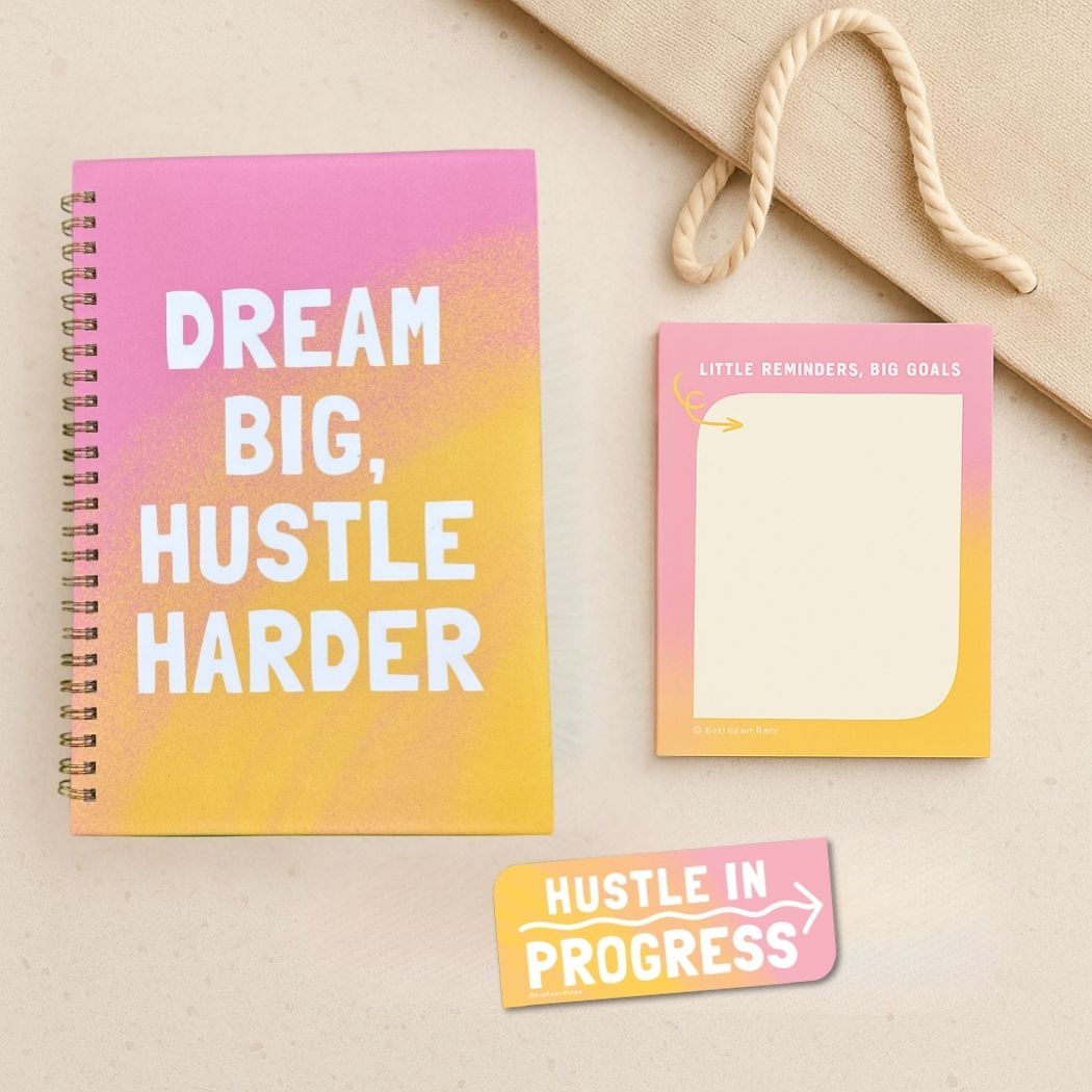 Dream Big, Hustle Harder Motivational Notebook