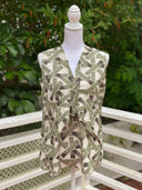 Cora Spearman Hawaii WOMENS Green Tribal Asymmetrical Top 