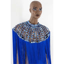 Queen Ankara Laced /Laticed Long Fringe Cape