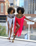 Queen Ankara Laced /Laticed Long Fringe Cape