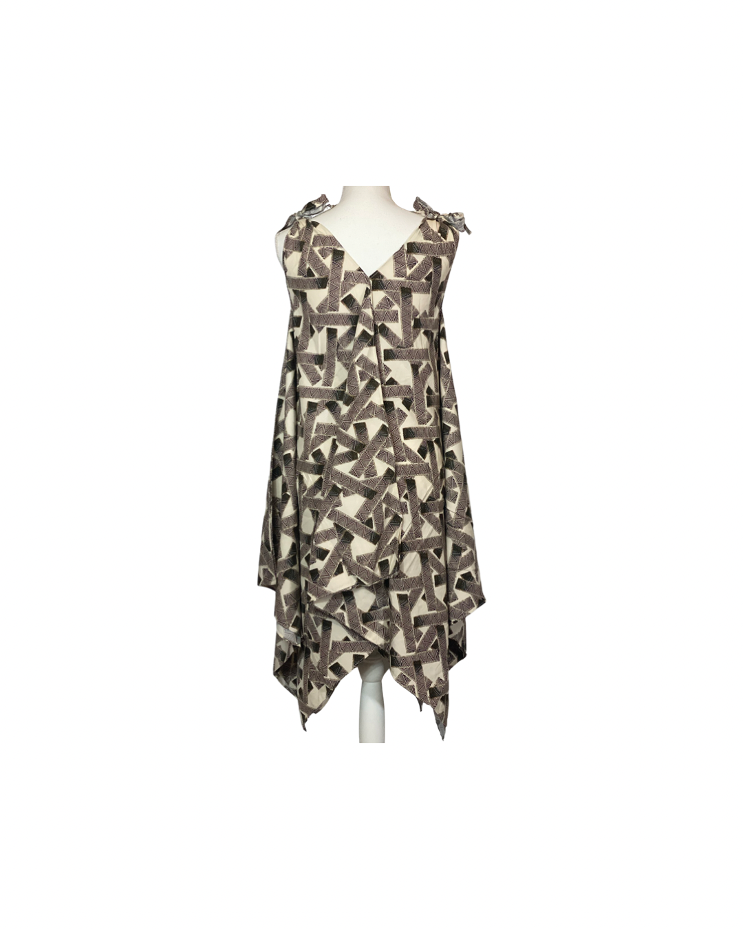 Cora Spearman Hawaii WOMENS Brown Tribal Handkerchief Dress