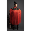 Queen Ankara Laced /Laticed Long Fringe Cape