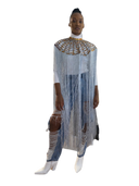 Queen Ankara Laced /Laticed Long Fringe Cape