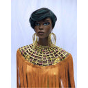 Queen Ankara Laced /Laticed Long Fringe Cape