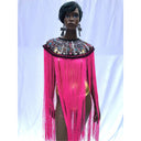 Queen Ankara Laced /Laticed Long Fringe Cape