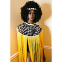 Queen Ankara Laced /Laticed Long Fringe Cape