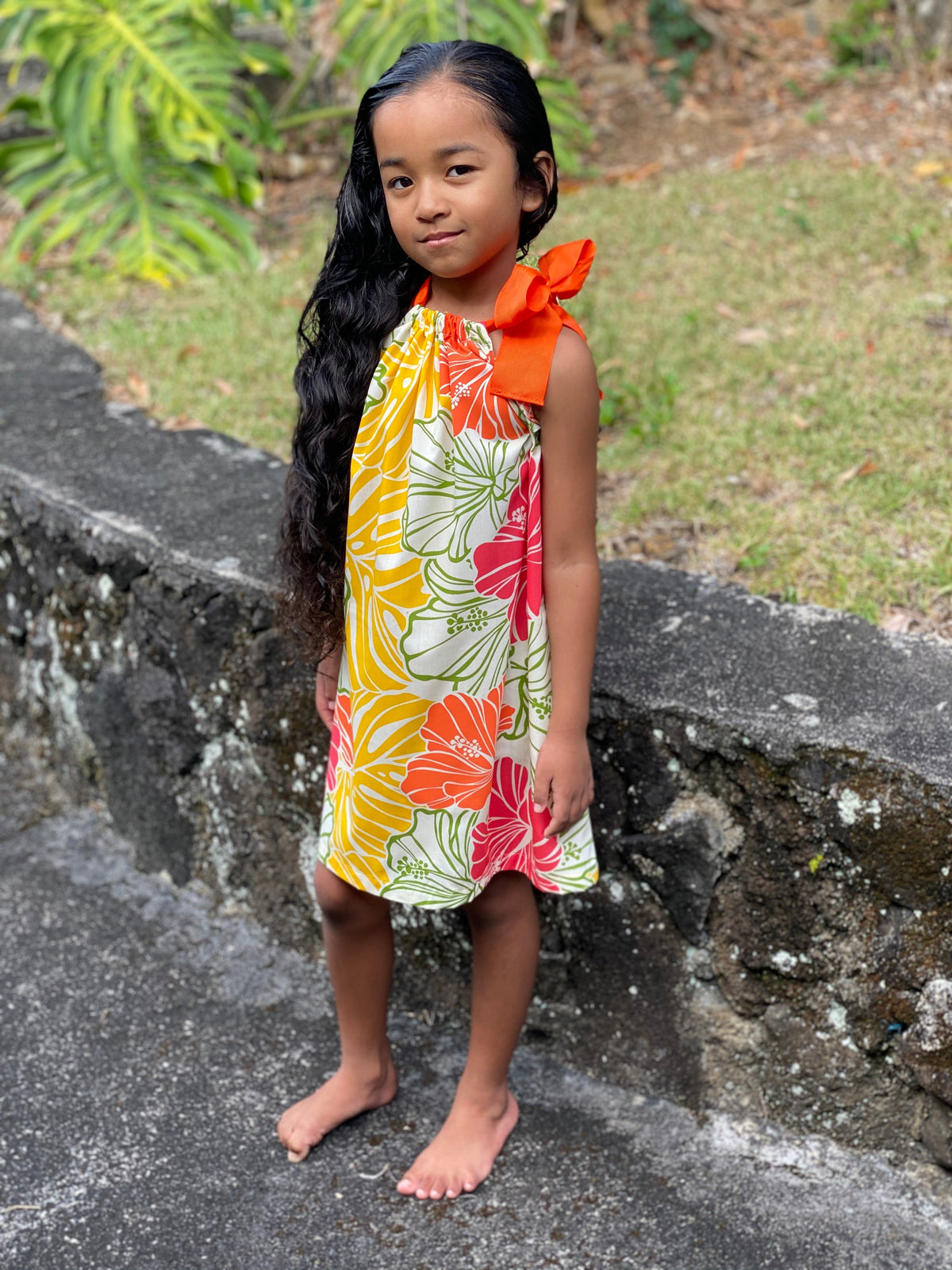 Coradorables GIRLS Groovy Hibiscus Signature Ribbon Dress