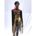 Queen Ankara Laced /Laticed Long Fringe Cape