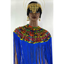 Queen Ankara Laced /Laticed Long Fringe Cape