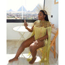 Queen Ankara Laced /Laticed Long Fringe Cape