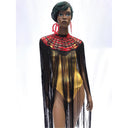 Queen Ankara Laced /Laticed Long Fringe Cape