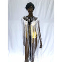 Queen Ankara Laced /Laticed Long Fringe Cape