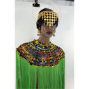 Queen Ankara Laced /Laticed Long Fringe Cape
