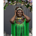 Queen Ankara Laced /Laticed Long Fringe Cape