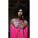 Queen Ankara Laced /Laticed Long Fringe Cape