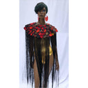 Queen Ankara Laced /Laticed Long Fringe Cape