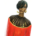 Queen Ankara Laced /Laticed Long Fringe Cape