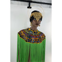 Queen Ankara Laced /Laticed Long Fringe Cape