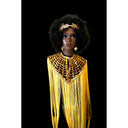 Queen Ankara Laced /Laticed Long Fringe Cape