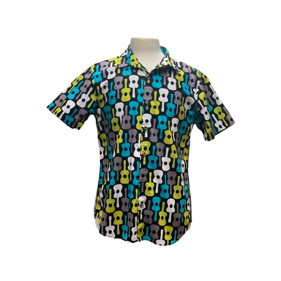 Cora Spearman Hawaii MENS UKULELE/PALAKA S/S "Kalani" Aloha Shirt