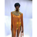 Queen Ankara Laced /Laticed Long Fringe Cape