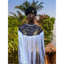 Queen Ankara Laced /Laticed Long Fringe Cape