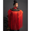 Queen Ankara Laced /Laticed Long Fringe Cape
