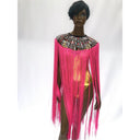 Queen Ankara Laced /Laticed Long Fringe Cape