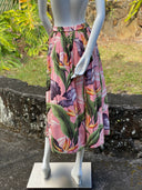 Cora Spearman Hawaii WOMENS Birds Of Paradise Mauve Pleated Maxi Skirt