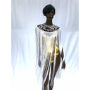 Queen Ankara Laced /Laticed Long Fringe Cape