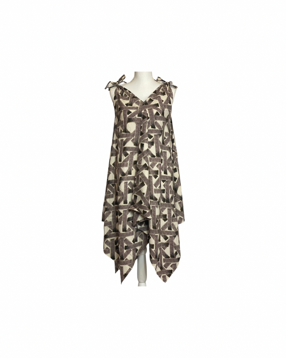 Cora Spearman Hawaii WOMENS Brown Tribal Handkerchief Dress