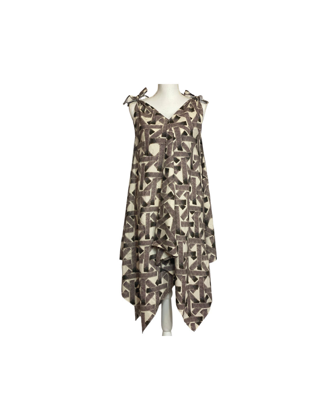 Cora Spearman Hawaii WOMENS Brown Tribal Handkerchief Dress