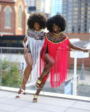 Queen Ankara Laced /Laticed Long Fringe Cape