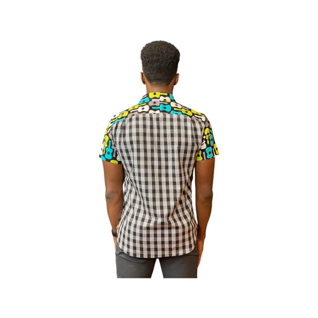 Cora Spearman Hawaii MENS UKULELE/PALAKA S/S "Kalani" Aloha Shirt