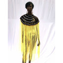 Queen Ankara Laced /Laticed Long Fringe Cape