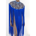 Queen Ankara Laced /Laticed Long Fringe Cape