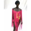 Queen Ankara Laced /Laticed Long Fringe Cape