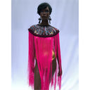 Queen Ankara Laced /Laticed Long Fringe Cape
