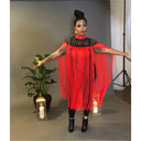 Queen Ankara Laced /Laticed Long Fringe Cape