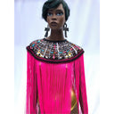 Queen Ankara Laced /Laticed Long Fringe Cape