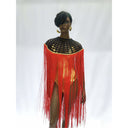 Queen Ankara Laced /Laticed Long Fringe Cape
